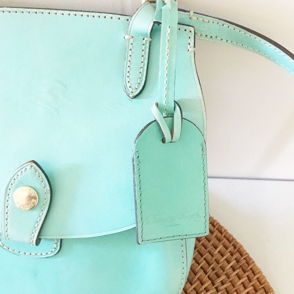 DOONEY and BOURKE Authentic Vintage Turquoise Leather Crossbody Shoulder Bag - Picture 4 of 9